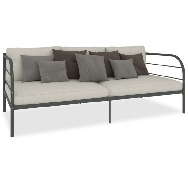 Estructura de cama de metal gris 90x200 cm M 2