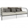 Estructura de cama de metal gris 90x200 cm 2