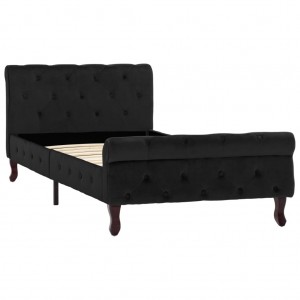 Estrutura de cama 90x200 cm veludo preto H