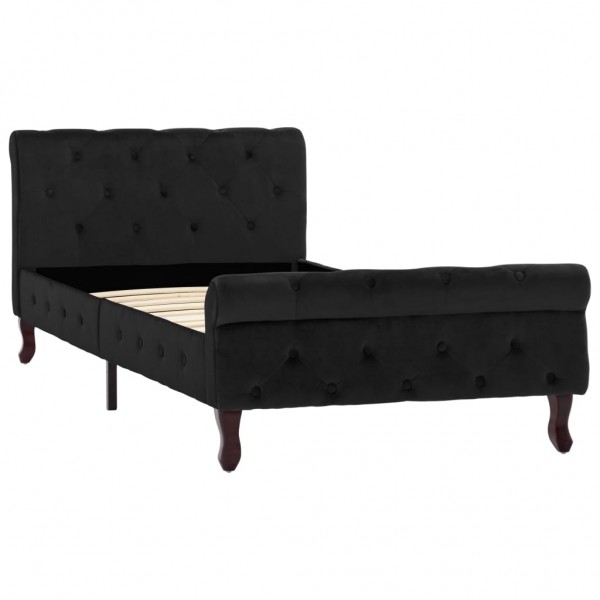 Estrutura de cama 90x200 cm veludo preto M 2