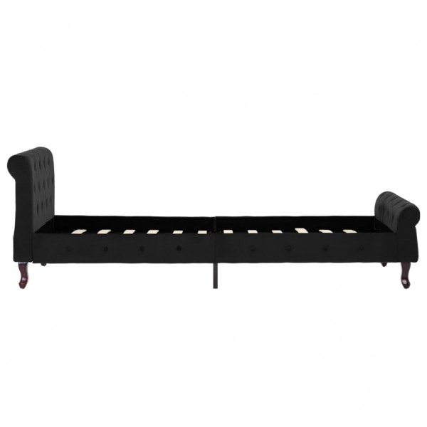 Estrutura de cama 90x200 cm veludo preto M 4