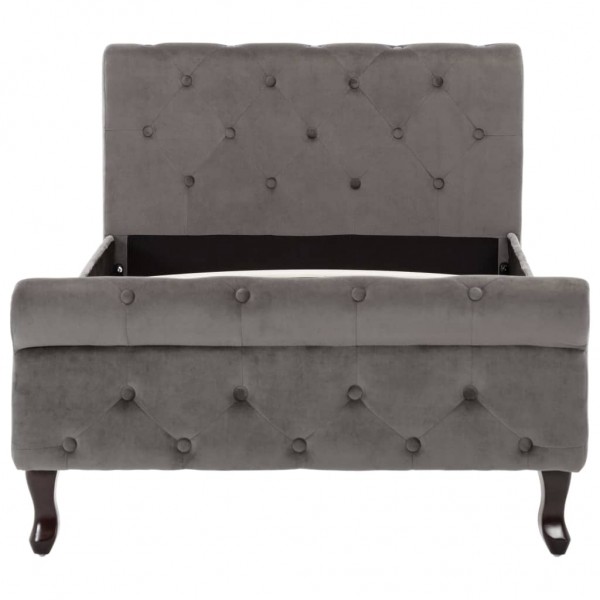Estructura de cama de terciopelo gris 90x200 cm M 3