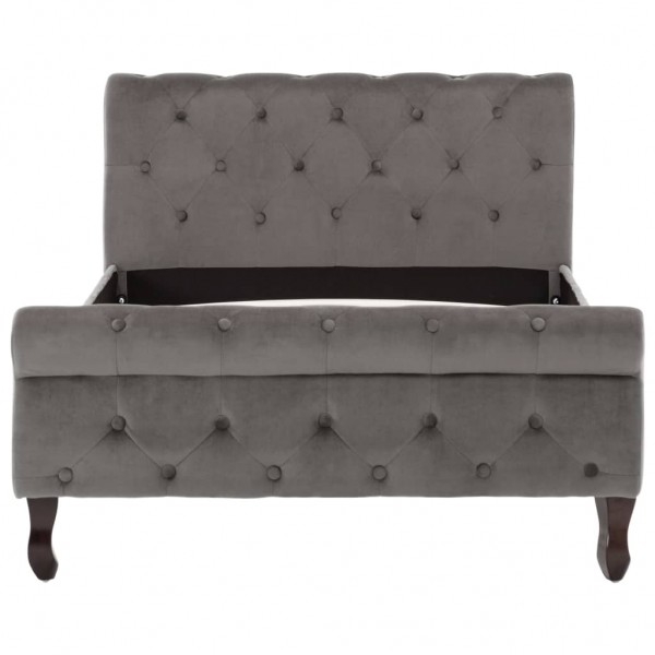 Estrutura de cama 100x200 cm veludo cinzento M 3