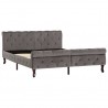 Estrutura de cama 140x200 cm veludo cinzento 2