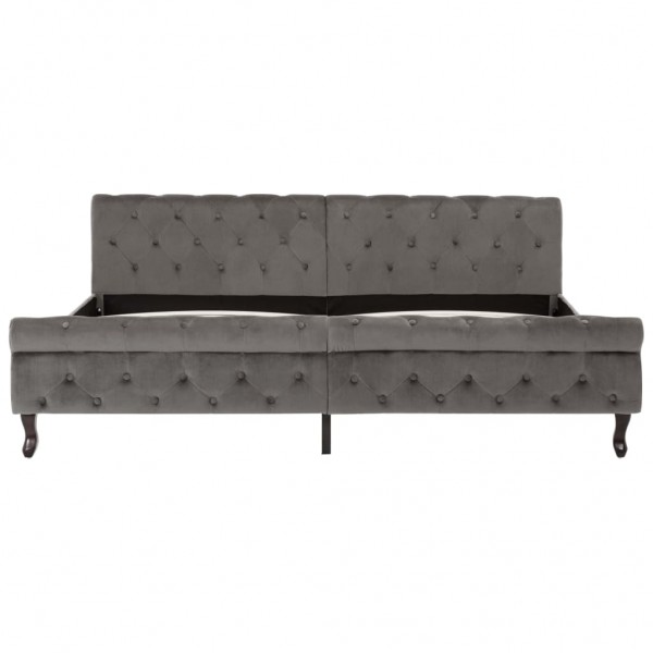 Estrutura de cama 200x200 cm veludo cinzento M 3