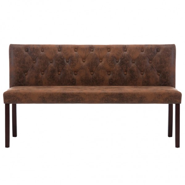 Banco 148.5 cm camurça artificial castanho M 3