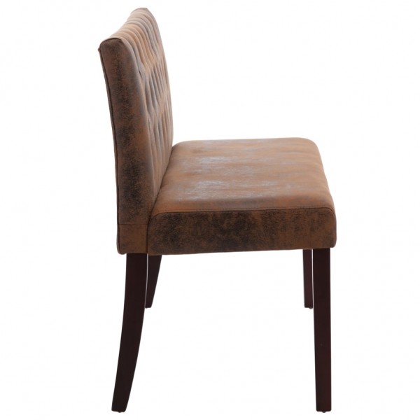 Banco de piel de ante artificial marrón 148.5 cm M 4