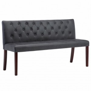 Banco 148.5 cm camurça artificial cinzento H