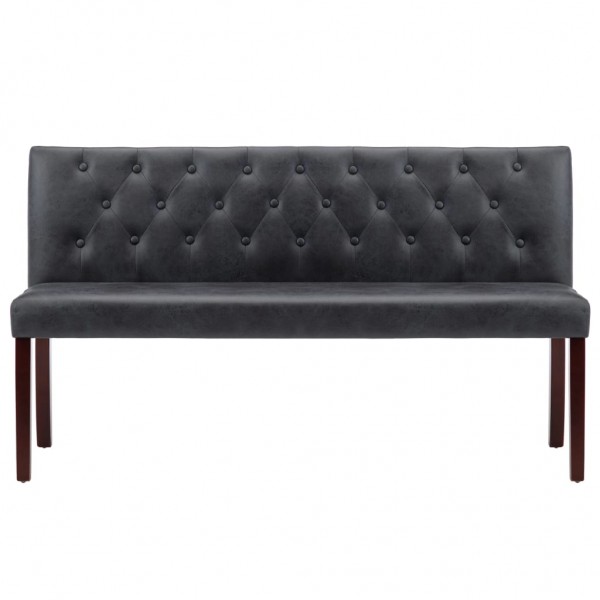 Banco 148.5 cm camurça artificial cinzento M 3