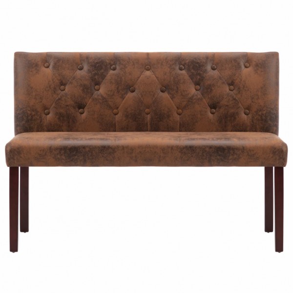 Banco de piel de ante artificial marrón 120 cm M 3