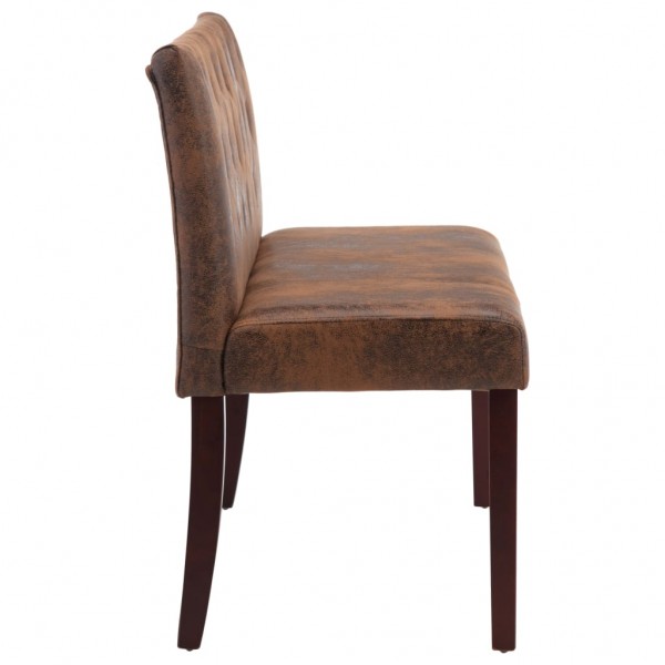 Banco de piel de ante artificial marrón 120 cm M 4