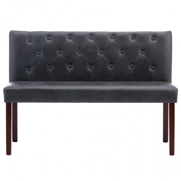 Banco de piel de ante artificial gris 120 cm M 3