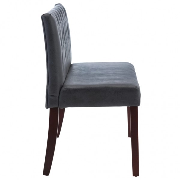 Banco de piel de ante artificial gris 120 cm M 4