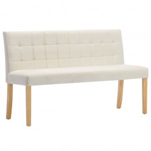 Banco 140 cm veludo cor creme H