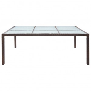 Mesa de jantar para jardim 200x200x74 cm vime PE castanho H