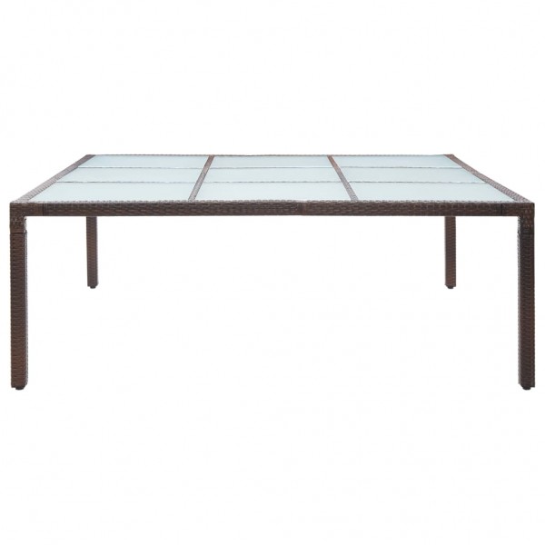 Mesa de comedor de jardín ratán sintético marrón 200x200x74 cm M 2