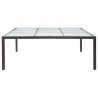 Mesa de jantar para jardim 200x200x74 cm vime PE castanho 2