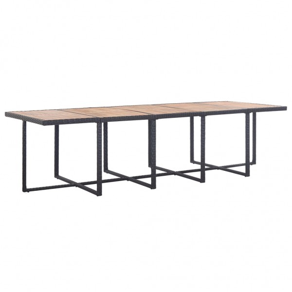 Set comedor de jardín 15 piezas y cojines ratán sintético negro M 5