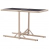 Mesa de jardim 110x53x72 cm vidro e vime PE bege 4
