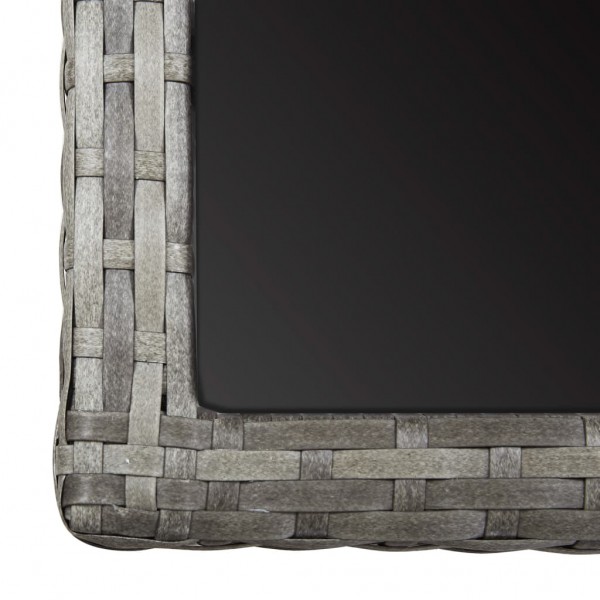Mesa de jardín vidrio y ratán sintético antracita 110x53x72 cm M 5