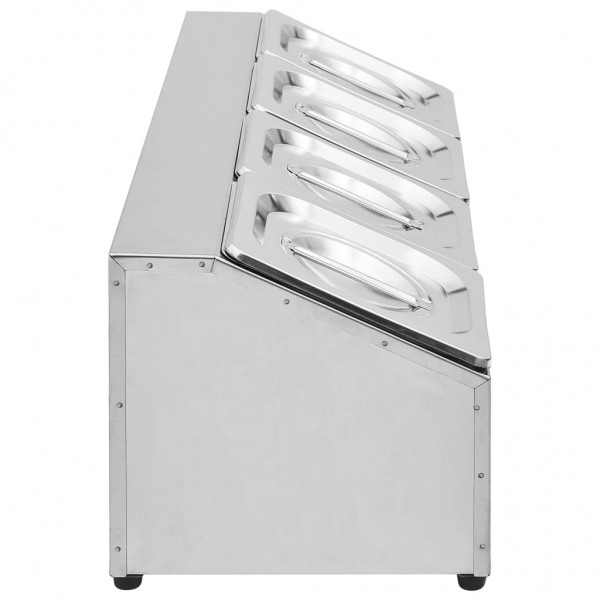 Suporte gastronorm c/ 4 recipientes GN 1/6 aço inoxidável M 4