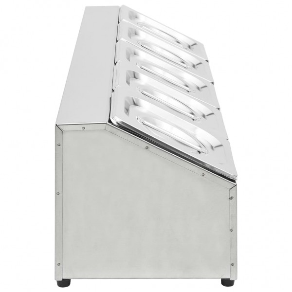 Suporte gastronorm c/ 5 recipientes GN 1/6 aço inoxidável M 4