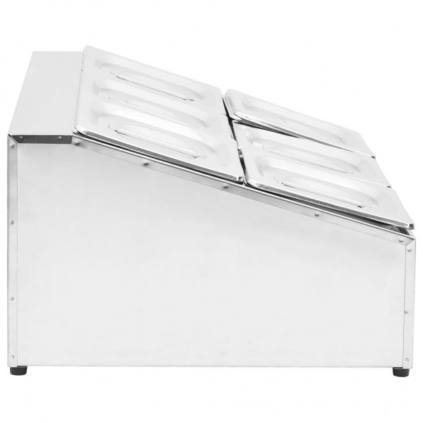 Suporte gastronorm c/ 6 recipientes GN 1/6 aço inoxidável M 4