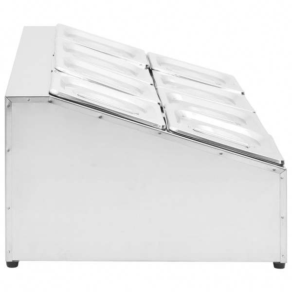 Suporte gastronorm c/ 8 recipientes GN 1/6 aço inoxidável M 4