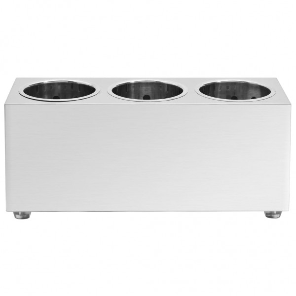 Soporte para cubiertos 3 rejillas acero inoxidable rectangular M 3
