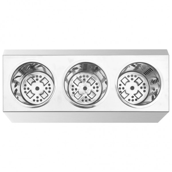 Suporte para telhados 3 grades de aço inoxidável rectangular M 5