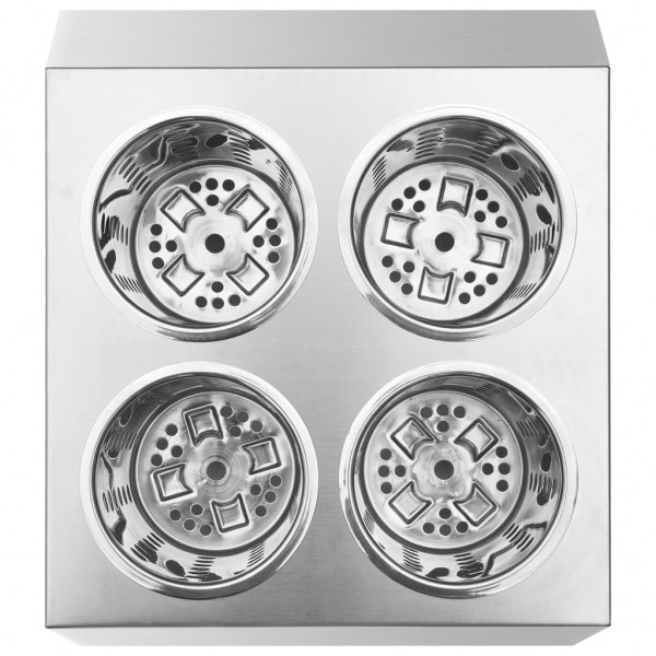 Porta-talheres 4 escorredores quadrado aço inoxidável M 5