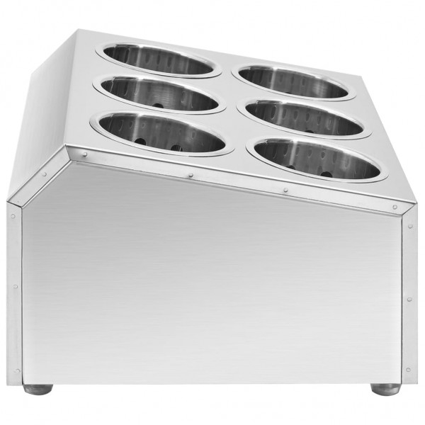 Soporte para cubiertos 6 rejillas acero inoxidable cuadrado M 4