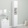 Armario de baño madera contrachapada blanco 32x25.5x190 cm 4