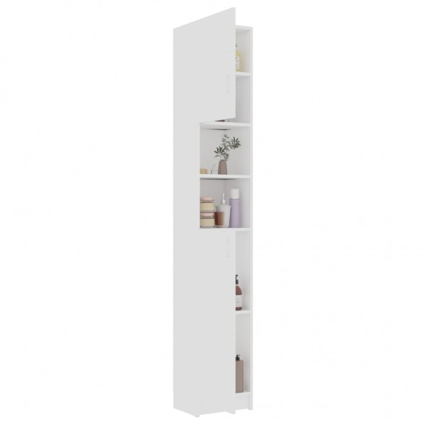 Armario de baño madera contrachapada blanco 32x25.5x190 cm D