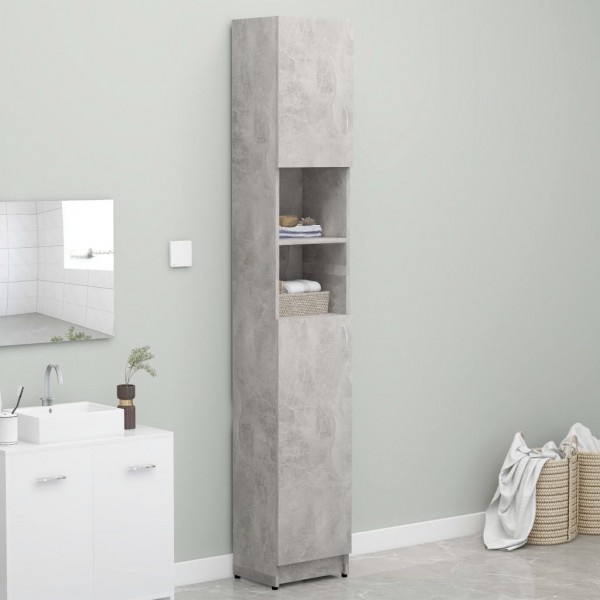 Armario de baño contrachapada gris hormigón 32x25.5x190 cm D