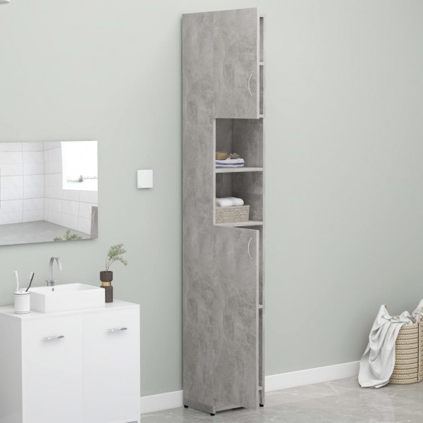 Armario de baño contrachapada gris hormigón 32x25.5x190 cm M 4