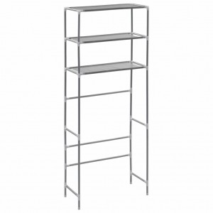 Estante de 3 prateleiras p/ lavandaria 69x28x169 cm prateado H