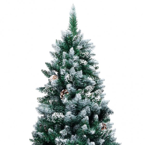 Árvore de Natal artificial com pinhas e neve branca 240 cm M 2