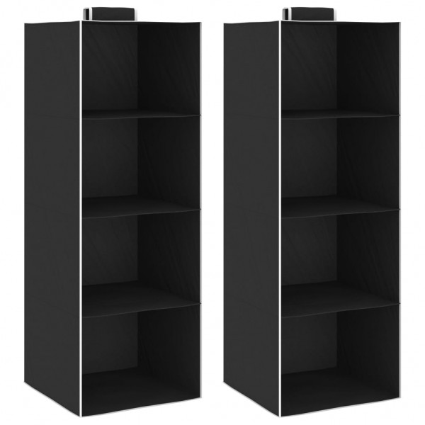 Organizadores de armario colgantes 2 uds con 4 estantes tela D