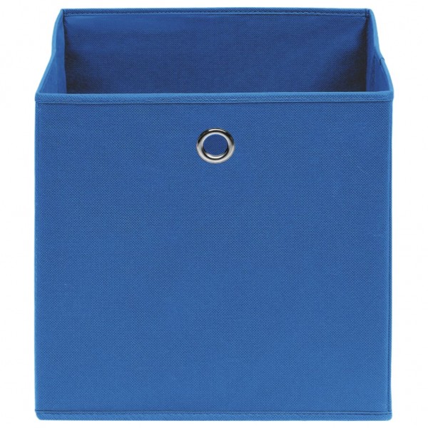 Cajas de almacenaje 10 uds tela azul 32x32x32 cm M 4
