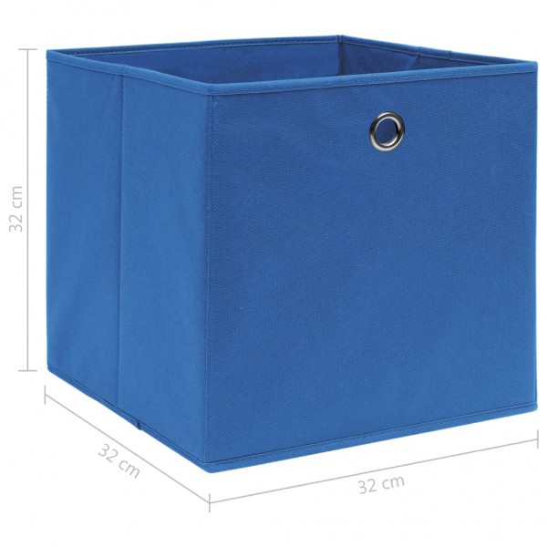 Cajas de almacenaje 10 uds tela azul 32x32x32 cm M 5