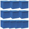 Cajas de almacenaje con tapas 10 uds tela azul 32x32x32 cm 1