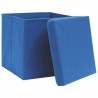 Cajas de almacenaje con tapas 10 uds tela azul 32x32x32 cm 5