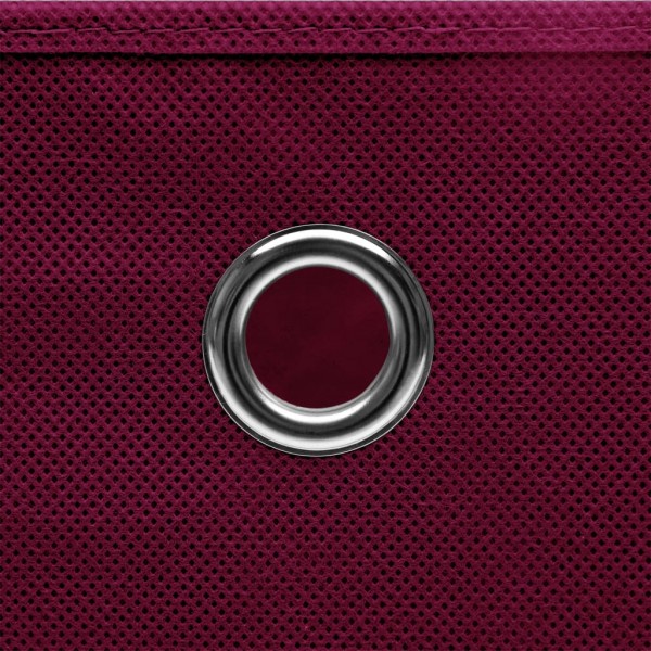 Cajas de almacenaje 4 uds tela rojo oscuro 32x32x32 cm M 2