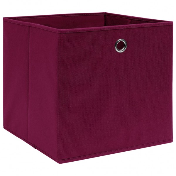 Caixas de arrumação 4 pcs 32x32x32 cm tecido vermelho escuro M 3