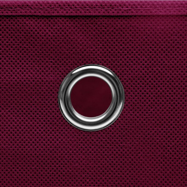 Caixas arrumação c/ tampas 4pcs 32x32x32cm tecido vermelho esc. M 2