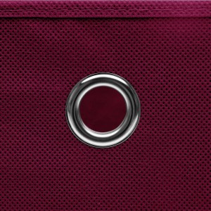 Cajas de almacenaje 10 uds tela rojo oscuro 32x32x32 cm H