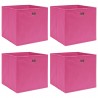 Caixas de arrumação 4 pcs 32x32x32 cm tecido rosa 1