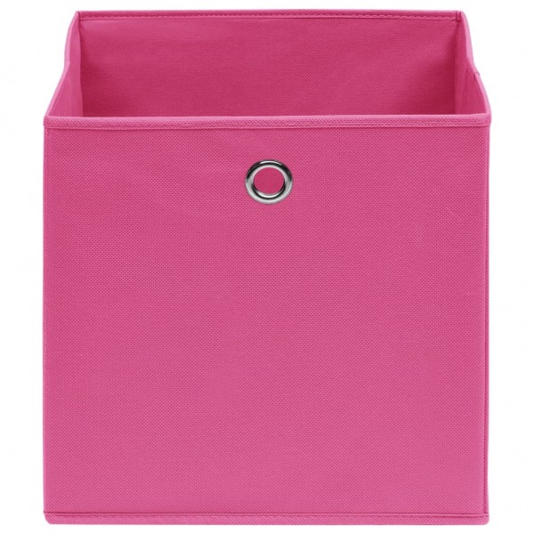 Caixas de arrumação 4 pcs 32x32x32 cm tecido rosa M 4