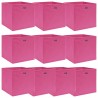 Cajas de almacenaje 10 uds tela rosa 32x32x32 cm 1